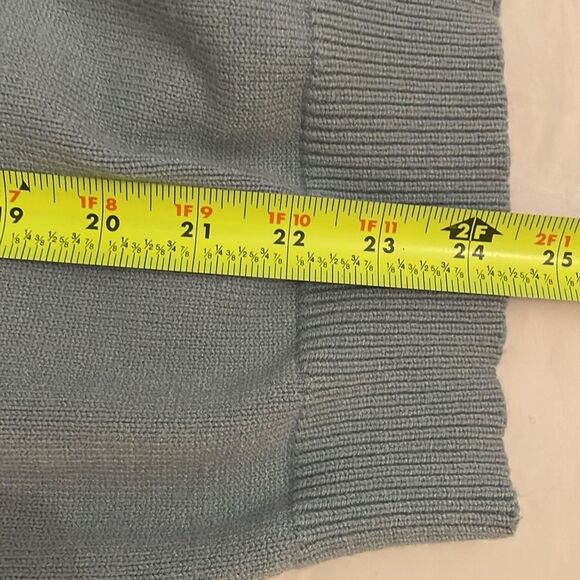 BTFBM Blue Knit Sweater Womens Size Large Ruffles Long Sleeves - Picture 8 of 10